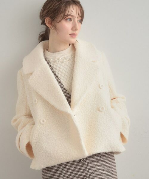 Couture Brooch / クチュールブローチ ピーコート | 【S-LL/無地・チェック柄】プードルボア ショートコート | 詳細5