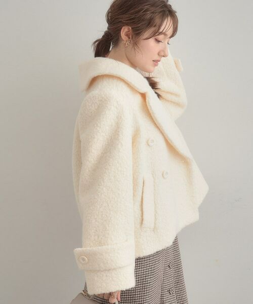 Couture Brooch / クチュールブローチ ピーコート | 【S-LL/無地・チェック柄】プードルボア ショートコート | 詳細6