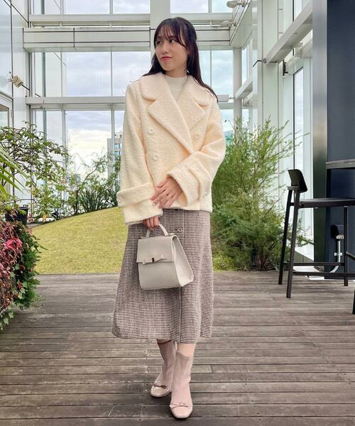 Couture Brooch / クチュールブローチ ピーコート | 【S-LL/無地・チェック柄】プードルボア ショートコート | 詳細7