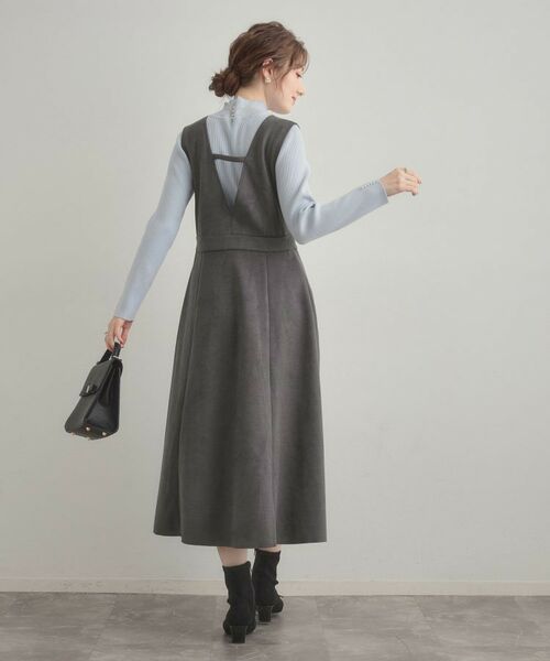 Couture Brooch / クチュールブローチ ロング・マキシ丈ワンピース | 【S-LL/通勤】ビット付き スエード調ダンボールジャンスカ | 詳細14