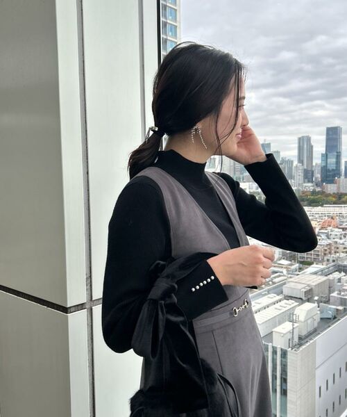 Couture Brooch / クチュールブローチ ロング・マキシ丈ワンピース | 【S-LL/通勤】ビット付き スエード調ダンボールジャンスカ | 詳細25