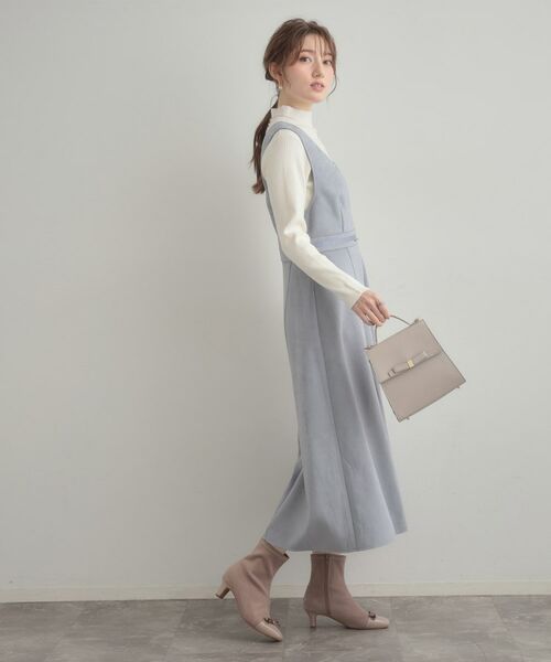 Couture Brooch / クチュールブローチ ロング・マキシ丈ワンピース | 【S-LL/通勤】ビット付き スエード調ダンボールジャンスカ | 詳細27