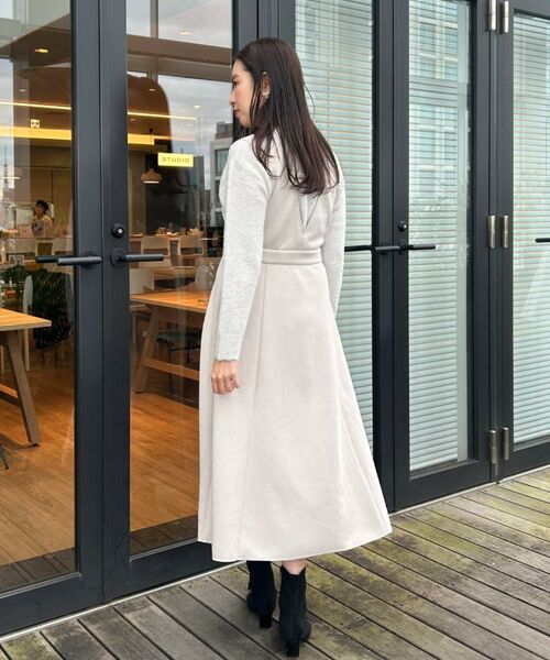 Couture Brooch / クチュールブローチ ロング・マキシ丈ワンピース | 【S-LL/通勤】ビット付き スエード調ダンボールジャンスカ | 詳細9