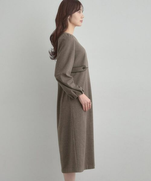 Couture Brooch / クチュールブローチ ミニ丈・ひざ丈ワンピース | 【通勤・起毛ポンチ】配色Aラインワンピース | 詳細30