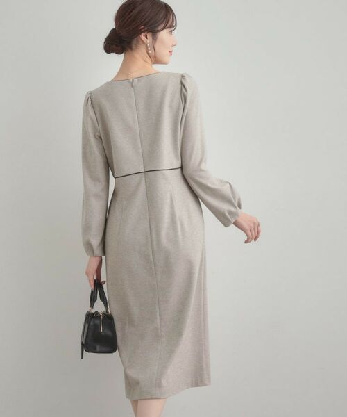 Couture Brooch / クチュールブローチ ミニ丈・ひざ丈ワンピース | 【通勤・起毛ポンチ】配色Aラインワンピース | 詳細6