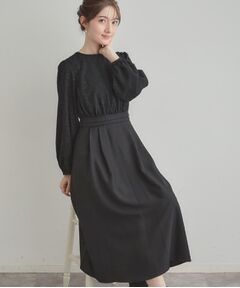 Couture Brooch / クチュールブローチ ロング・マキシ丈ワンピース | 【通勤・ラメジャカード】ドッキングワンピース