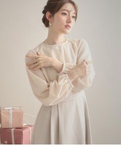 Couture Brooch / クチュールブローチ ロング・マキシ丈ワンピース | 【通勤・ラメジャカード】ドッキングワンピース