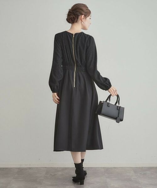 Couture Brooch / クチュールブローチ ロング・マキシ丈ワンピース | 【通勤・ラメジャカード】ドッキングワンピース | 詳細2