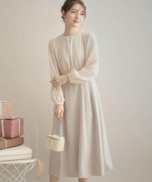 Couture Brooch / クチュールブローチ ロング・マキシ丈ワンピース | 【通勤・ラメジャカード】ドッキングワンピース | 詳細21