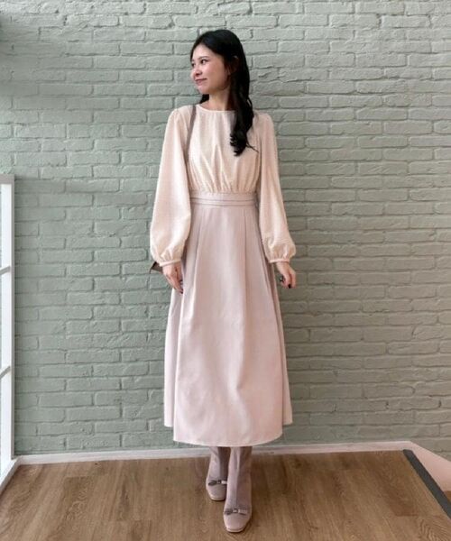 Couture Brooch / クチュールブローチ ロング・マキシ丈ワンピース | 【通勤・ラメジャカード】ドッキングワンピース | 詳細23