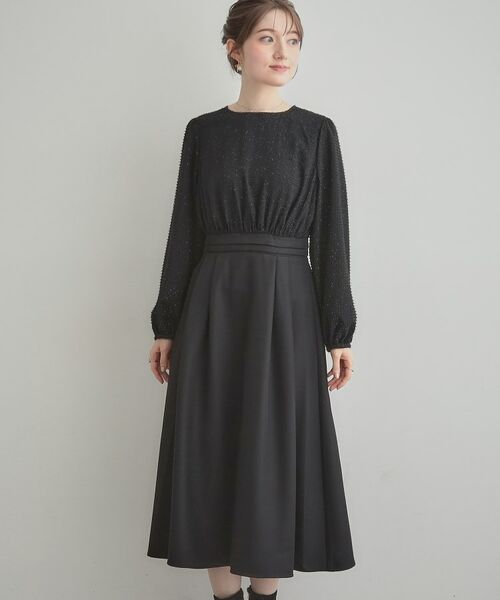 Couture Brooch / クチュールブローチ ロング・マキシ丈ワンピース | 【通勤・ラメジャカード】ドッキングワンピース | 詳細29