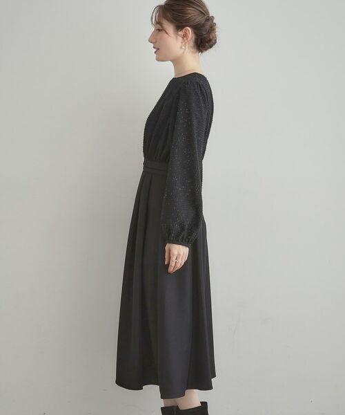 Couture Brooch / クチュールブローチ ロング・マキシ丈ワンピース | 【通勤・ラメジャカード】ドッキングワンピース | 詳細30