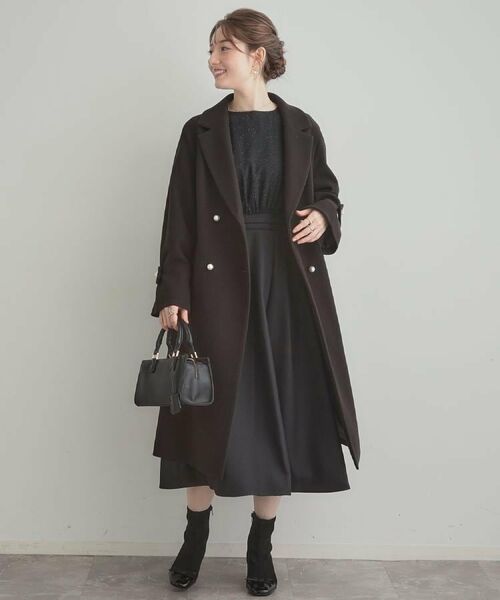 Couture Brooch / クチュールブローチ ロング・マキシ丈ワンピース | 【通勤・ラメジャカード】ドッキングワンピース | 詳細4