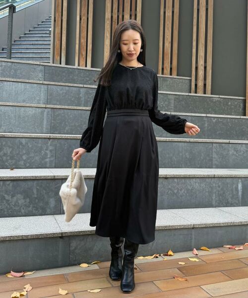 Couture Brooch / クチュールブローチ ロング・マキシ丈ワンピース | 【通勤・ラメジャカード】ドッキングワンピース | 詳細9