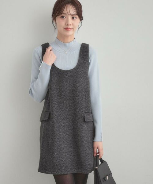 Couture Brooch / クチュールブローチ ワンピース | フェイクウールミニジャンスカ | 詳細1