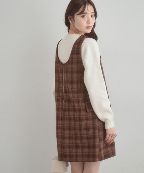 Couture Brooch / クチュールブローチ ワンピース | フェイクウールミニジャンスカ | 詳細10