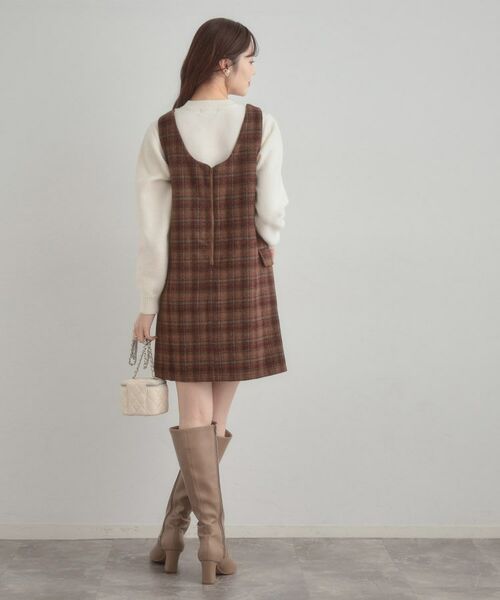 Couture Brooch / クチュールブローチ ワンピース | フェイクウールミニジャンスカ | 詳細13