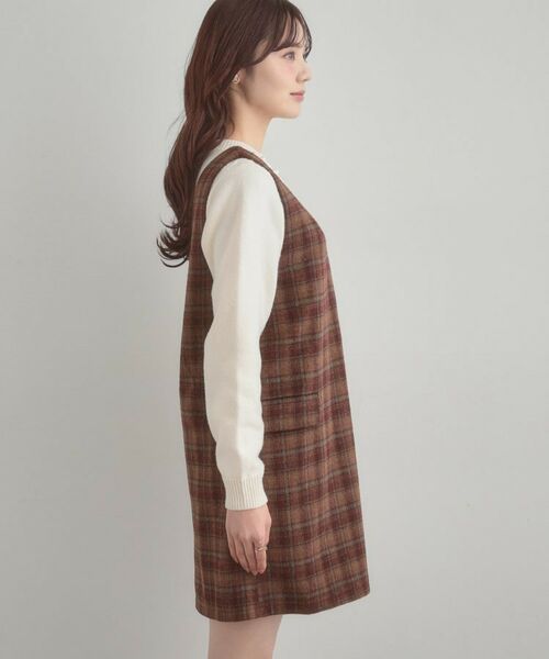 Couture Brooch / クチュールブローチ ワンピース | フェイクウールミニジャンスカ | 詳細16