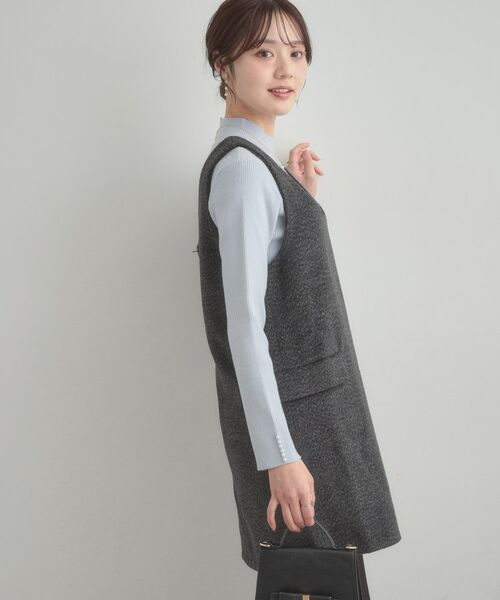 Couture Brooch / クチュールブローチ ワンピース | フェイクウールミニジャンスカ | 詳細2