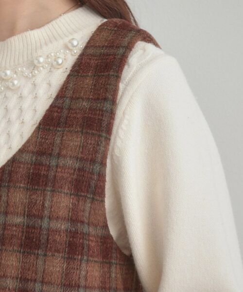 Couture Brooch / クチュールブローチ ワンピース | フェイクウールミニジャンスカ | 詳細20