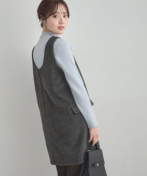 Couture Brooch / クチュールブローチ ワンピース | フェイクウールミニジャンスカ | 詳細3