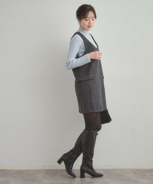 Couture Brooch / クチュールブローチ ワンピース | フェイクウールミニジャンスカ | 詳細5