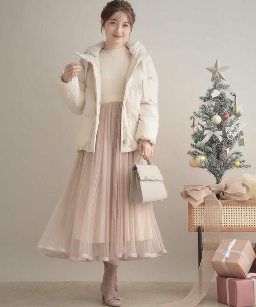 Couture Brooch / クチュールブローチ ロング・マキシ丈ワンピース | 【S-LL/キラキラリブニット】チュールドッキング ワンピース | 詳細11