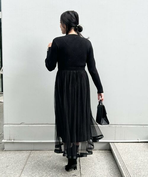 Couture Brooch / クチュールブローチ ロング・マキシ丈ワンピース | 【S-LL/キラキラリブニット】チュールドッキング ワンピース | 詳細27