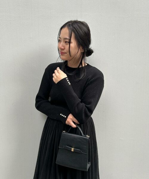 Couture Brooch / クチュールブローチ ロング・マキシ丈ワンピース | 【S-LL/キラキラリブニット】チュールドッキング ワンピース | 詳細28