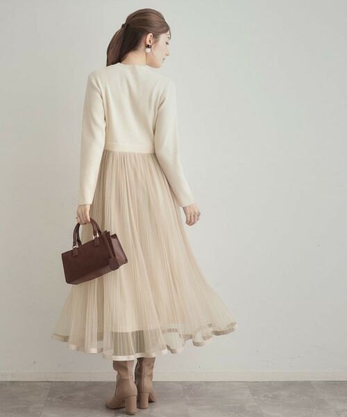 Couture Brooch / クチュールブローチ ロング・マキシ丈ワンピース | 【S-LL/キラキラリブニット】チュールドッキング ワンピース | 詳細3