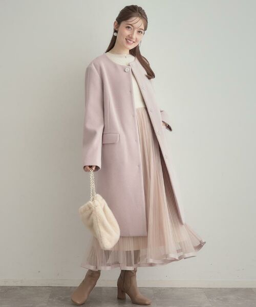 Couture Brooch / クチュールブローチ ロング・マキシ丈ワンピース | 【S-LL/キラキラリブニット】チュールドッキング ワンピース | 詳細5