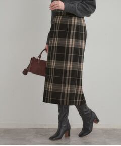 Couture Brooch / クチュールブローチ ロング・マキシ丈スカート | 【洗える/微起毛】Iライン チェックスカート