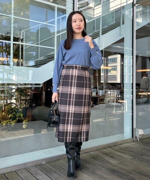 Couture Brooch / クチュールブローチ ロング・マキシ丈スカート | 【洗える/微起毛】Iライン チェックスカート | 詳細17