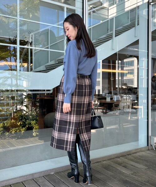 Couture Brooch / クチュールブローチ ロング・マキシ丈スカート | 【洗える/微起毛】Iライン チェックスカート | 詳細19
