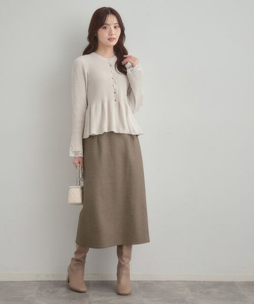 Couture Brooch / クチュールブローチ ロング・マキシ丈スカート | 【洗える/微起毛】Iライン チェックスカート | 詳細21