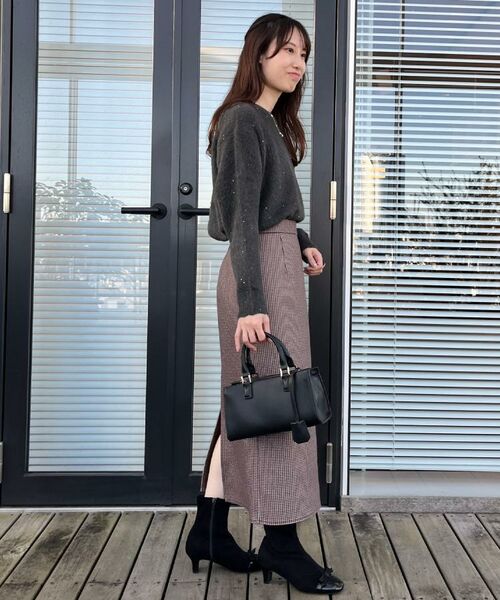 Couture Brooch / クチュールブローチ ロング・マキシ丈スカート | 【洗える/微起毛】Iライン チェックスカート | 詳細28