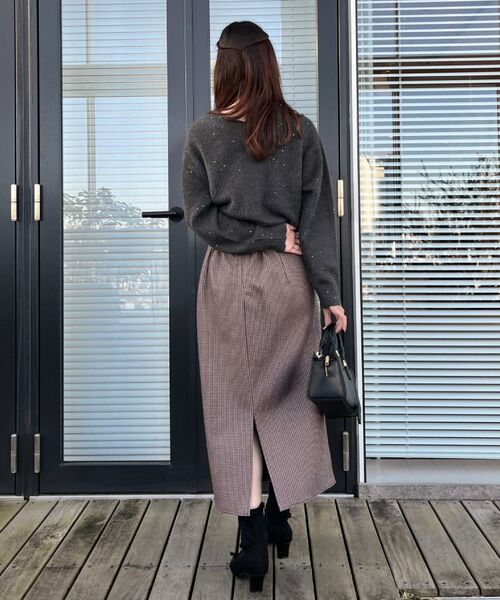 Couture Brooch / クチュールブローチ ロング・マキシ丈スカート | 【洗える/微起毛】Iライン チェックスカート | 詳細29