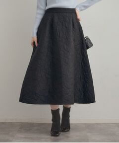 Couture Brooch / クチュールブローチ ロング・マキシ丈スカート | 【洗える】リーフジャカード フレアスカート