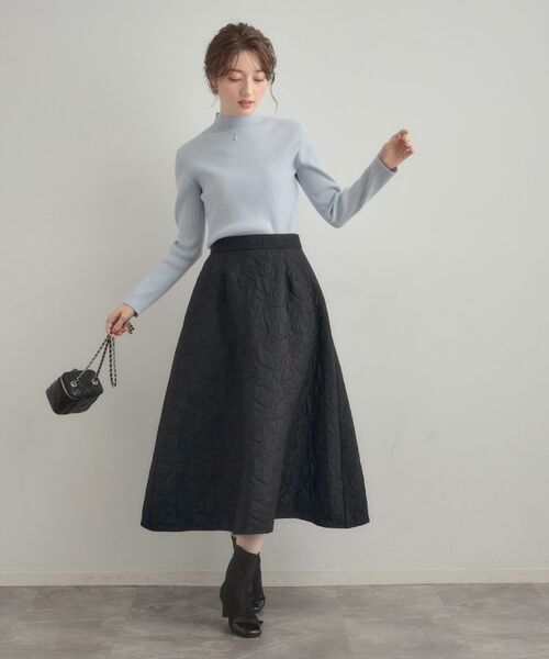 Couture Brooch / クチュールブローチ ロング・マキシ丈スカート | 【洗える】リーフジャカード フレアスカート | 詳細11