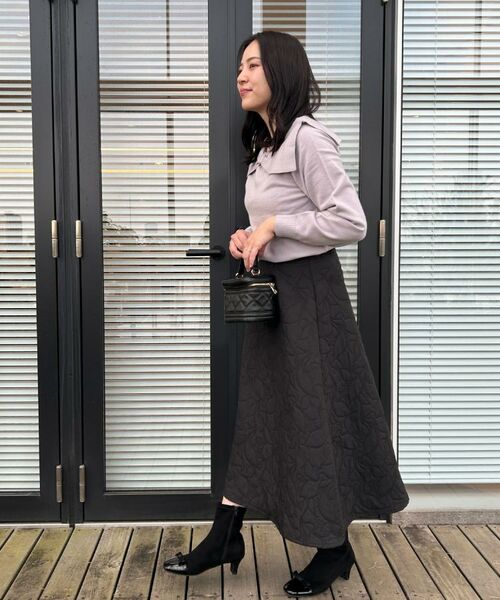 Couture Brooch / クチュールブローチ ロング・マキシ丈スカート | 【洗える】リーフジャカード フレアスカート | 詳細18