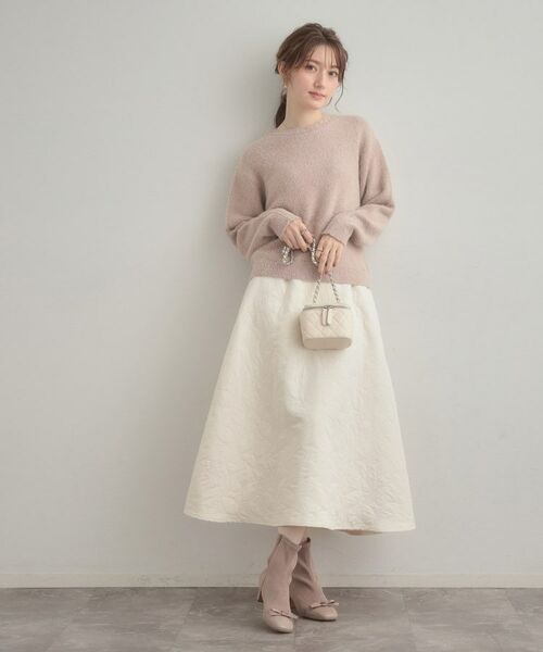 Couture Brooch / クチュールブローチ ロング・マキシ丈スカート | 【洗える】リーフジャカード フレアスカート | 詳細2