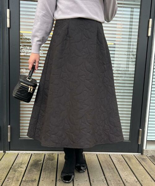 Couture Brooch / クチュールブローチ ロング・マキシ丈スカート | 【洗える】リーフジャカード フレアスカート | 詳細20