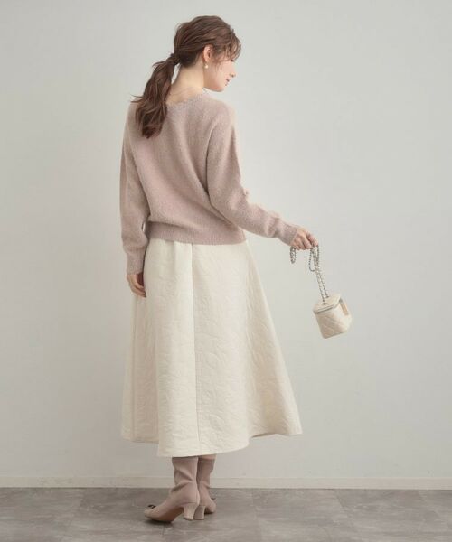 Couture Brooch / クチュールブローチ ロング・マキシ丈スカート | 【洗える】リーフジャカード フレアスカート | 詳細3