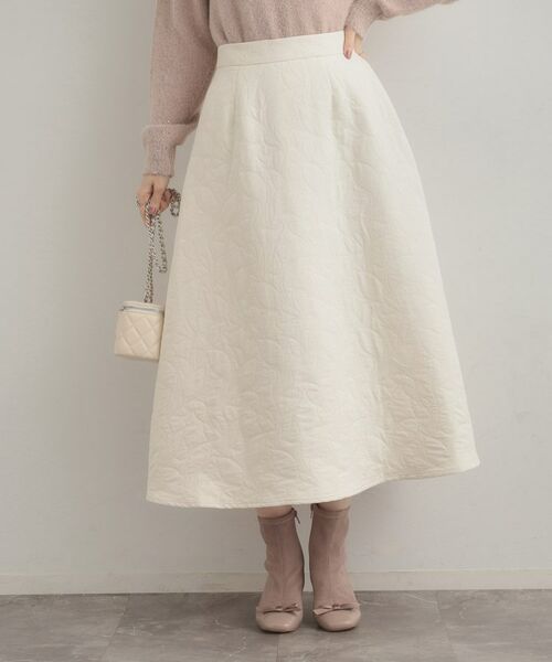 Couture Brooch / クチュールブローチ ロング・マキシ丈スカート | 【洗える】リーフジャカード フレアスカート | 詳細4