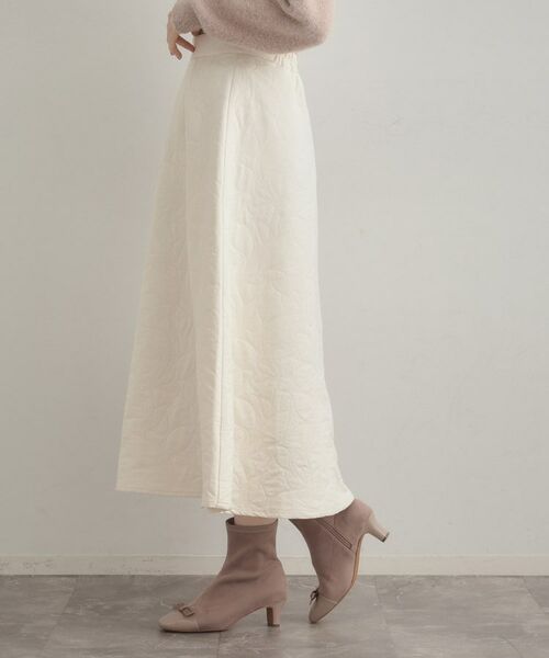 Couture Brooch / クチュールブローチ ロング・マキシ丈スカート | 【洗える】リーフジャカード フレアスカート | 詳細5