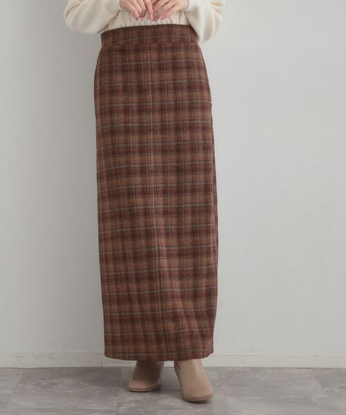 Couture Brooch / クチュールブローチ ロング・マキシ丈スカート | シャギーチェックIラインスカート | 詳細1