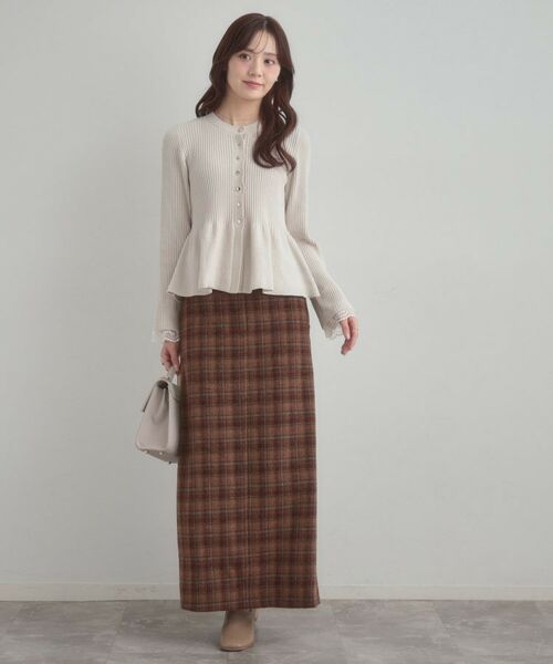 Couture Brooch / クチュールブローチ ロング・マキシ丈スカート | シャギーチェックIラインスカート | 詳細4