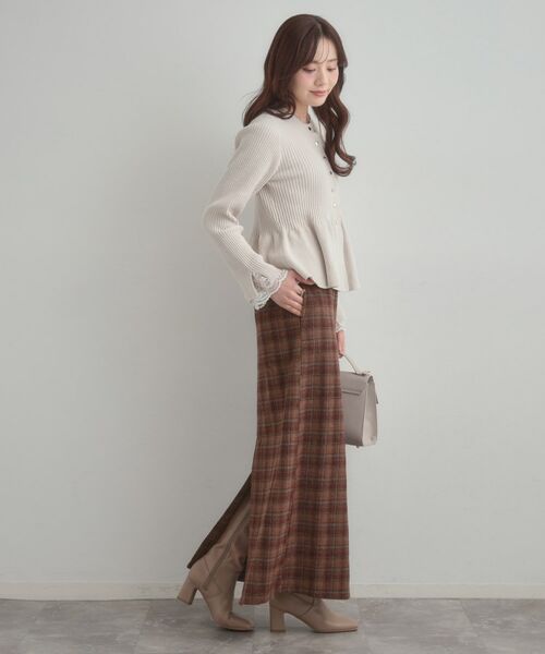 Couture Brooch / クチュールブローチ ロング・マキシ丈スカート | シャギーチェックIラインスカート | 詳細5