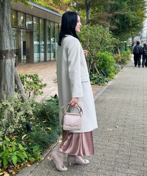 Couture Brooch / クチュールブローチ その他アウター | 【通勤/ビジューブローチ付き】ノーカラー ロングコート | 詳細11