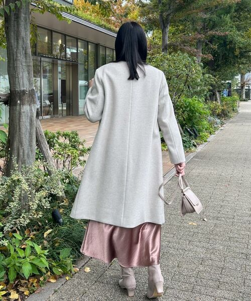 Couture Brooch / クチュールブローチ その他アウター | 【通勤/ビジューブローチ付き】ノーカラー ロングコート | 詳細12